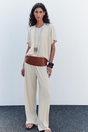 T-SHIRT MIT FESTEM STOFF - Hellbeige von Zara - Bild 0