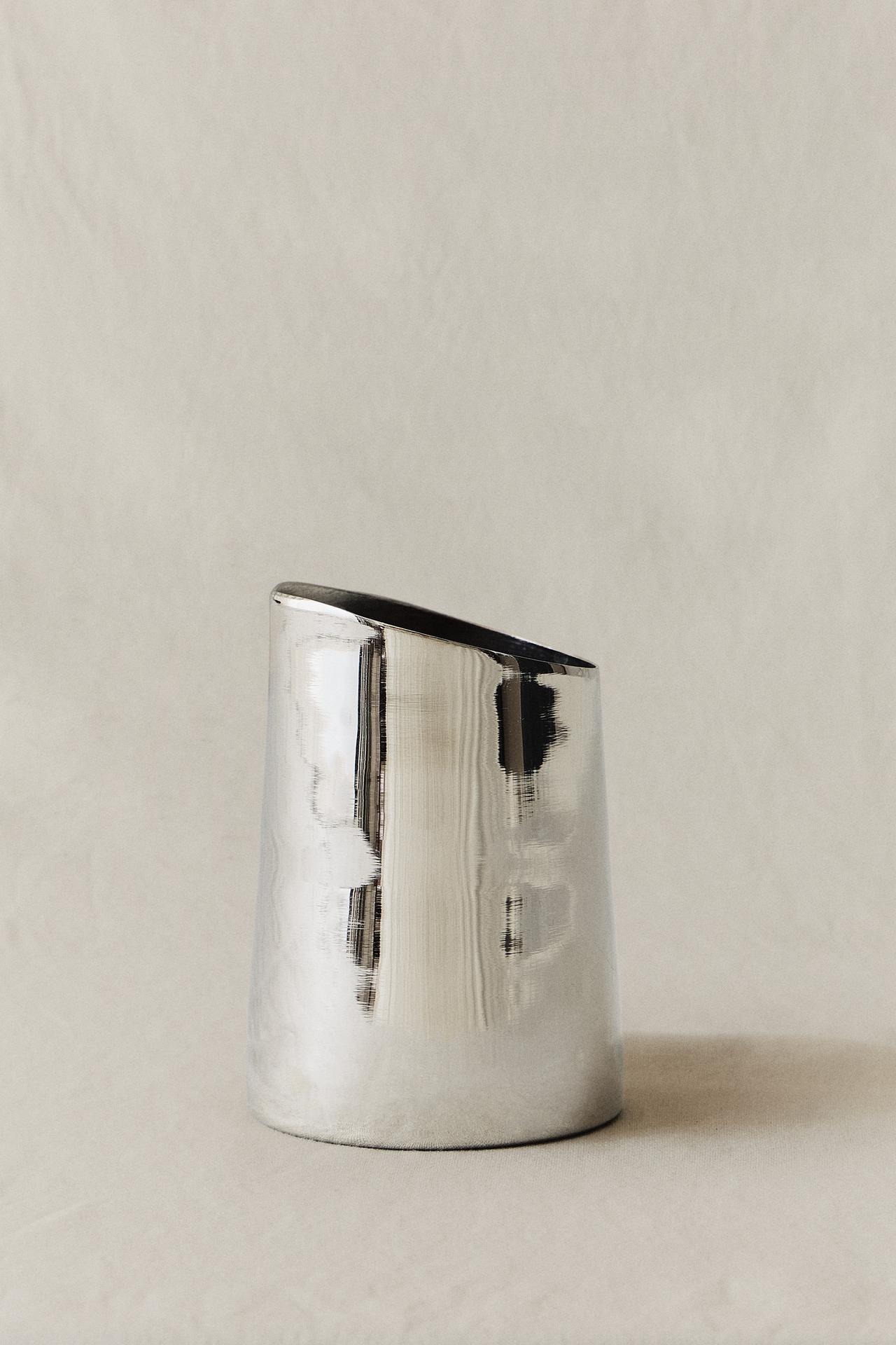 STEEL VASE — Silver