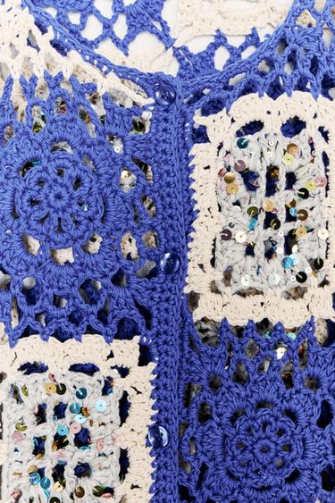 VESTE CROCHET SEQUINS - Multicolore de Zara - Image 6