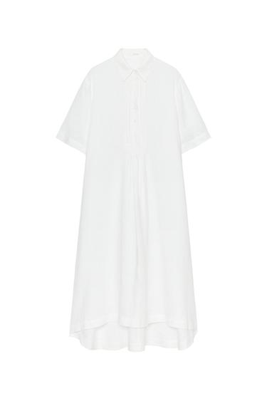 VESTITO CHEMISIER LINO ZW COLLECTION - Bianco di Zara