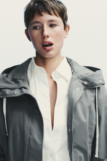 HOODED JACKET - Mid-grey by Zara - Image 3
