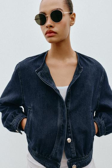 Z1975 DENIM BOMBER JACKET - Blue by Zara - Image 3