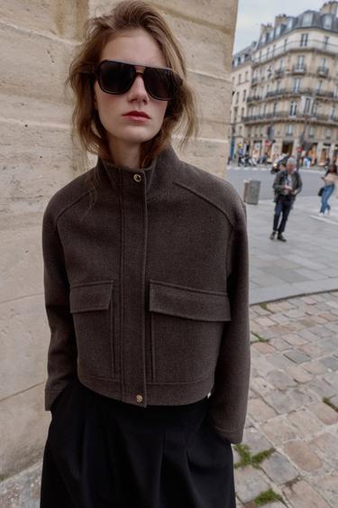 BLOUSON SOFT À COL MONTANT - Marron de Zara - Image 2