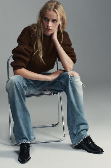 BLUCHER PIEL CORDONES - Negro de Zara