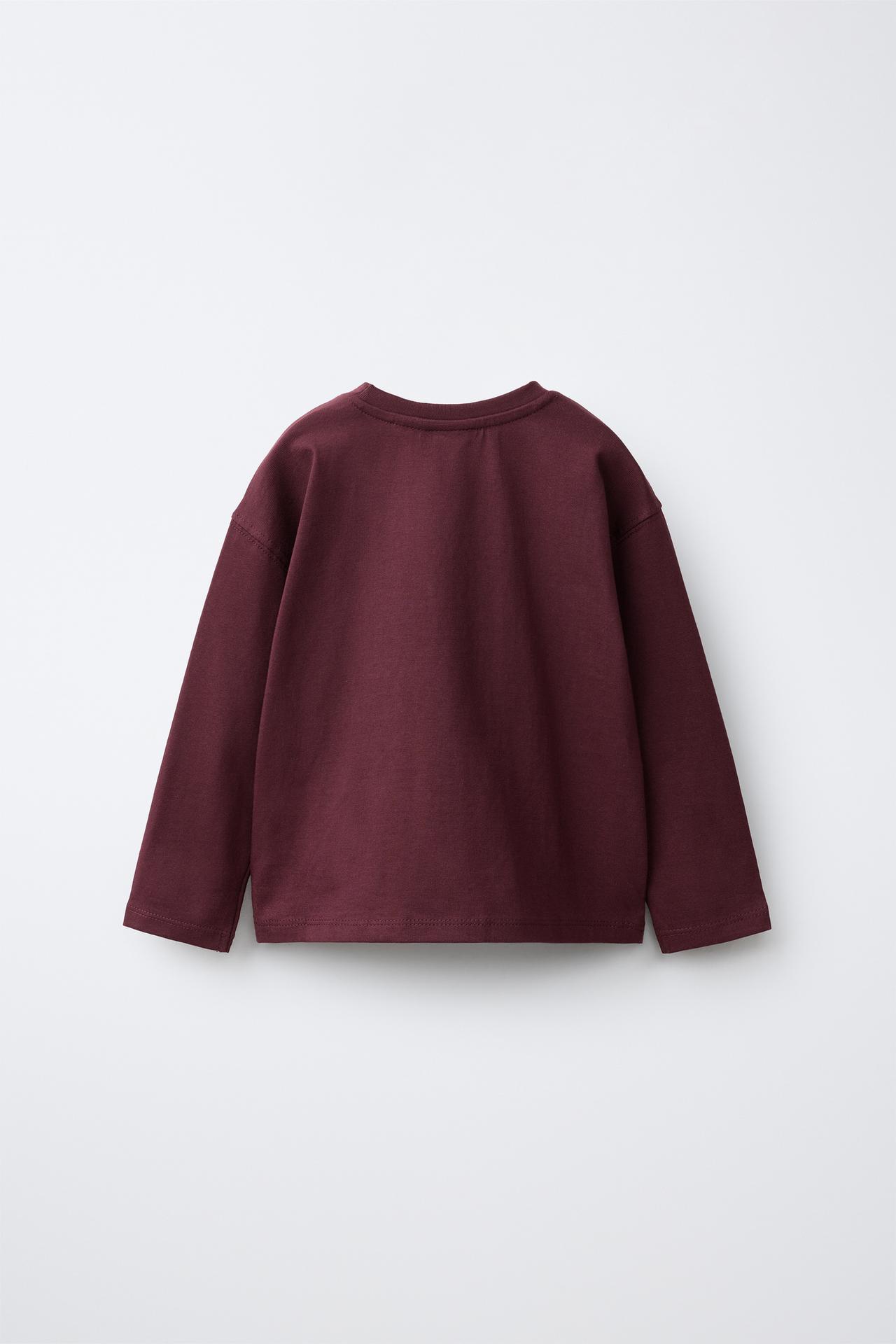 EMBROIDERED DETAIL T-SHIRT — Eggplant