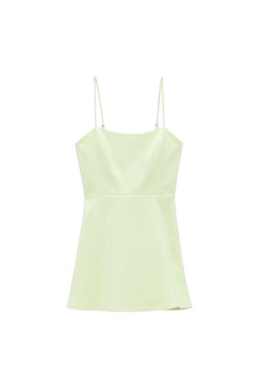 STRAPPY LINEN BLEND DRESS