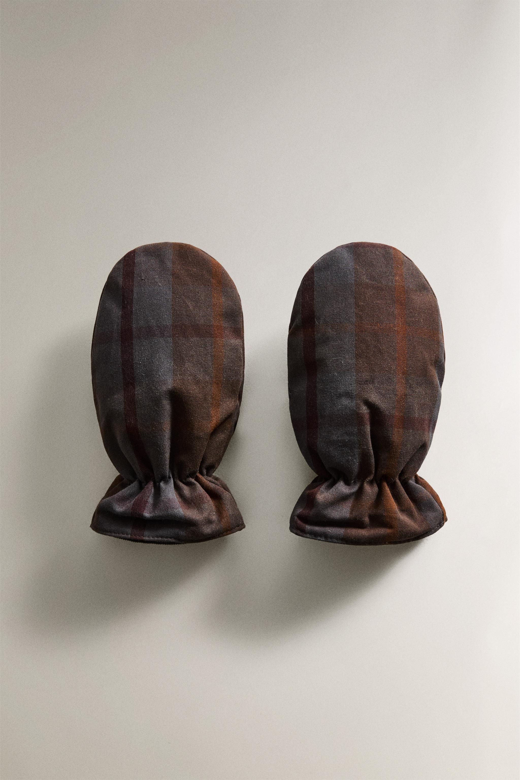 CHILDREN'S TARTAN CHECK MITTENS