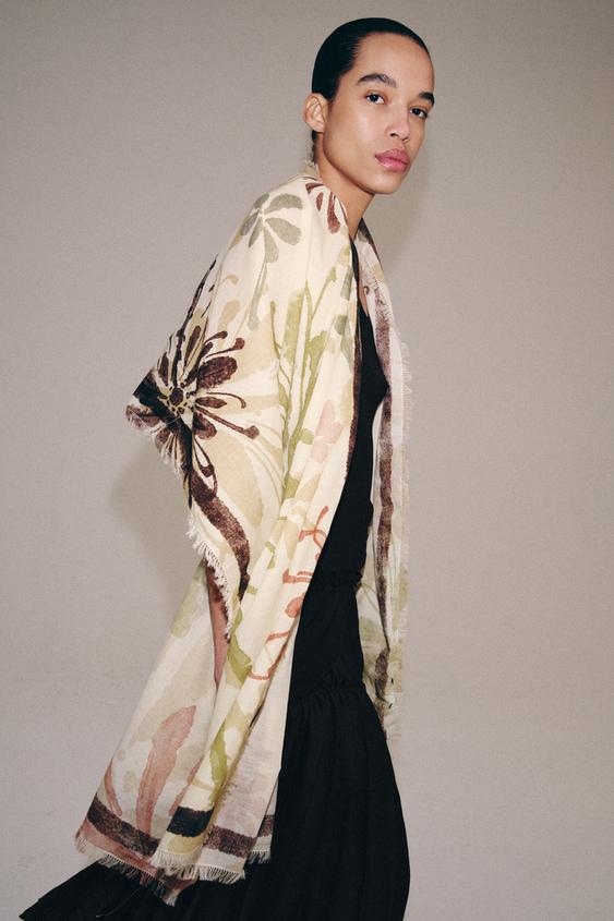 100% COTTON FLORAL PRINT SCARF from Zara - $39.90