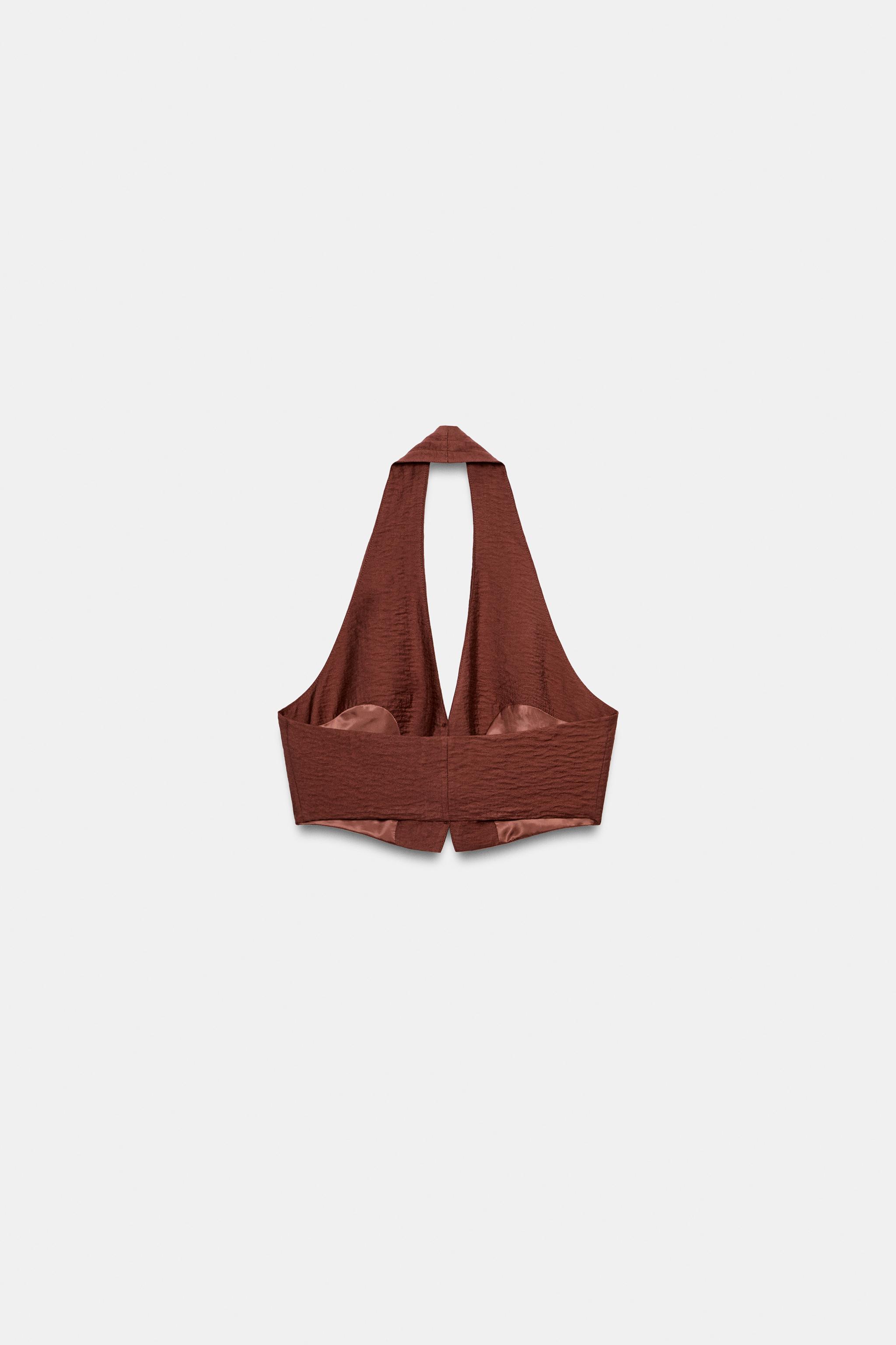 SALSATION★サルセーションT-D Cropped Top : Rust HALTER CROP TOP - Dark russet | ZARA United States