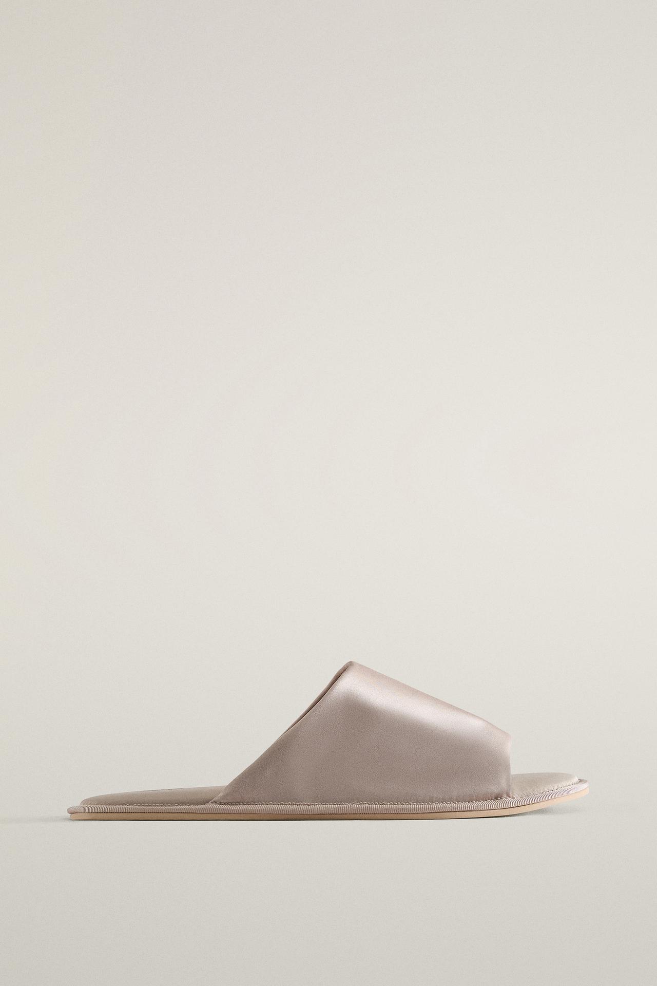 SILK SLIDER SLIPPERS — Taupe Gray