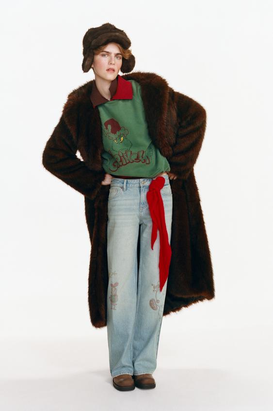 ABRIGO EXTRA LARGO EFECTO PELO - Visón de Zara - Imagen 0