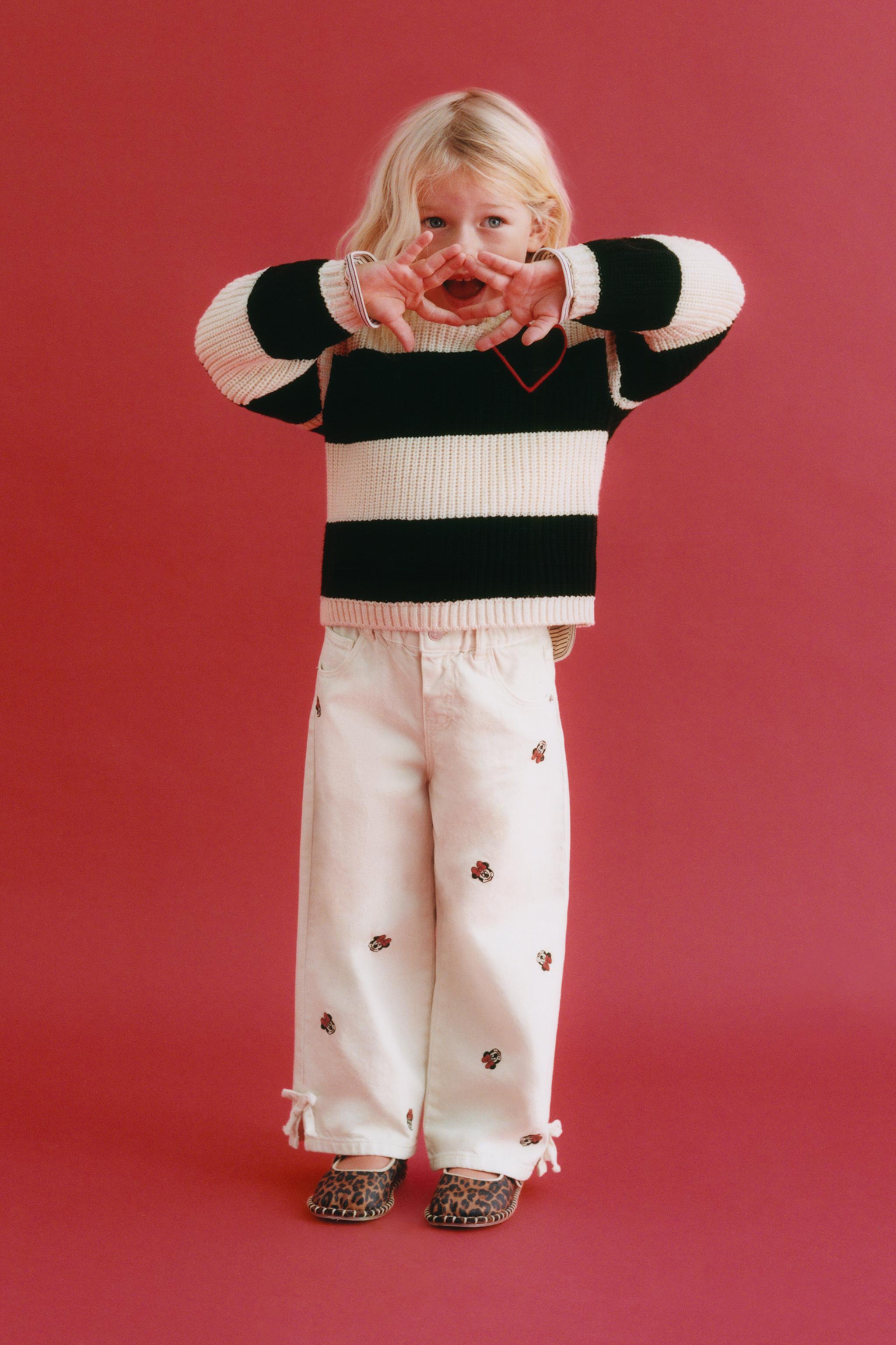 STRIPED HEART KNIT JUMPER