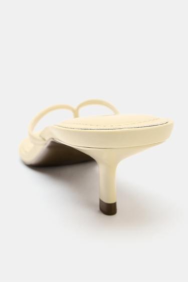 KITTEN-HEEL SANDALS - Vanilla Yellow by Zara - Image 5