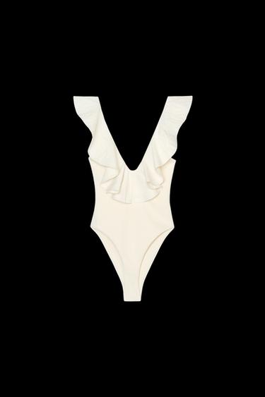 BODY MIT VOLANT - Cremefarben von Zara - Bild 0