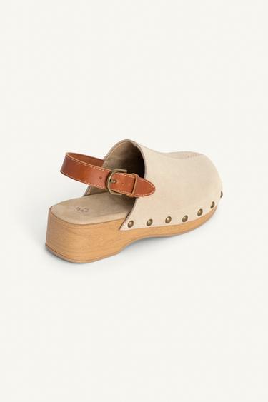 STUDDED LEATHER CLOGS LIMITED EDITION - Beige by Zara - Image 5