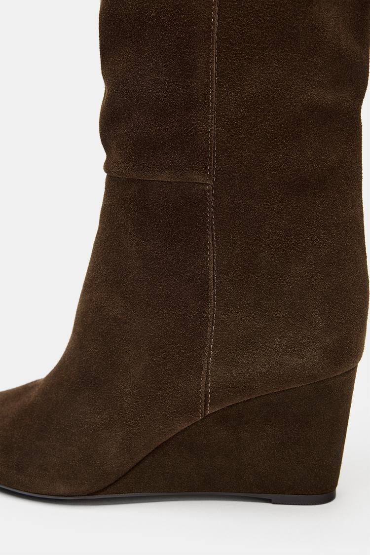 Botas de cuña de gamuza 8