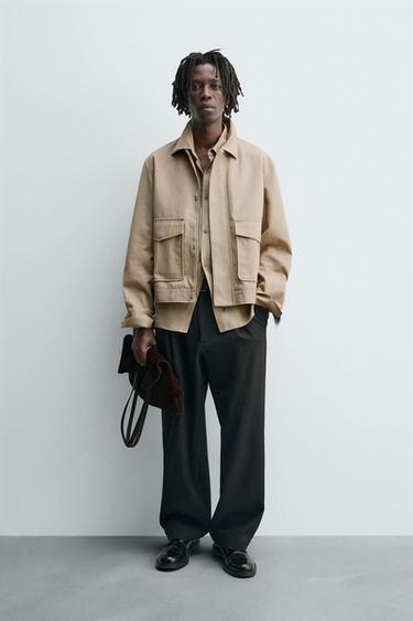 TWILL TEXTURED JACKET - Sand by Zara - Image 0