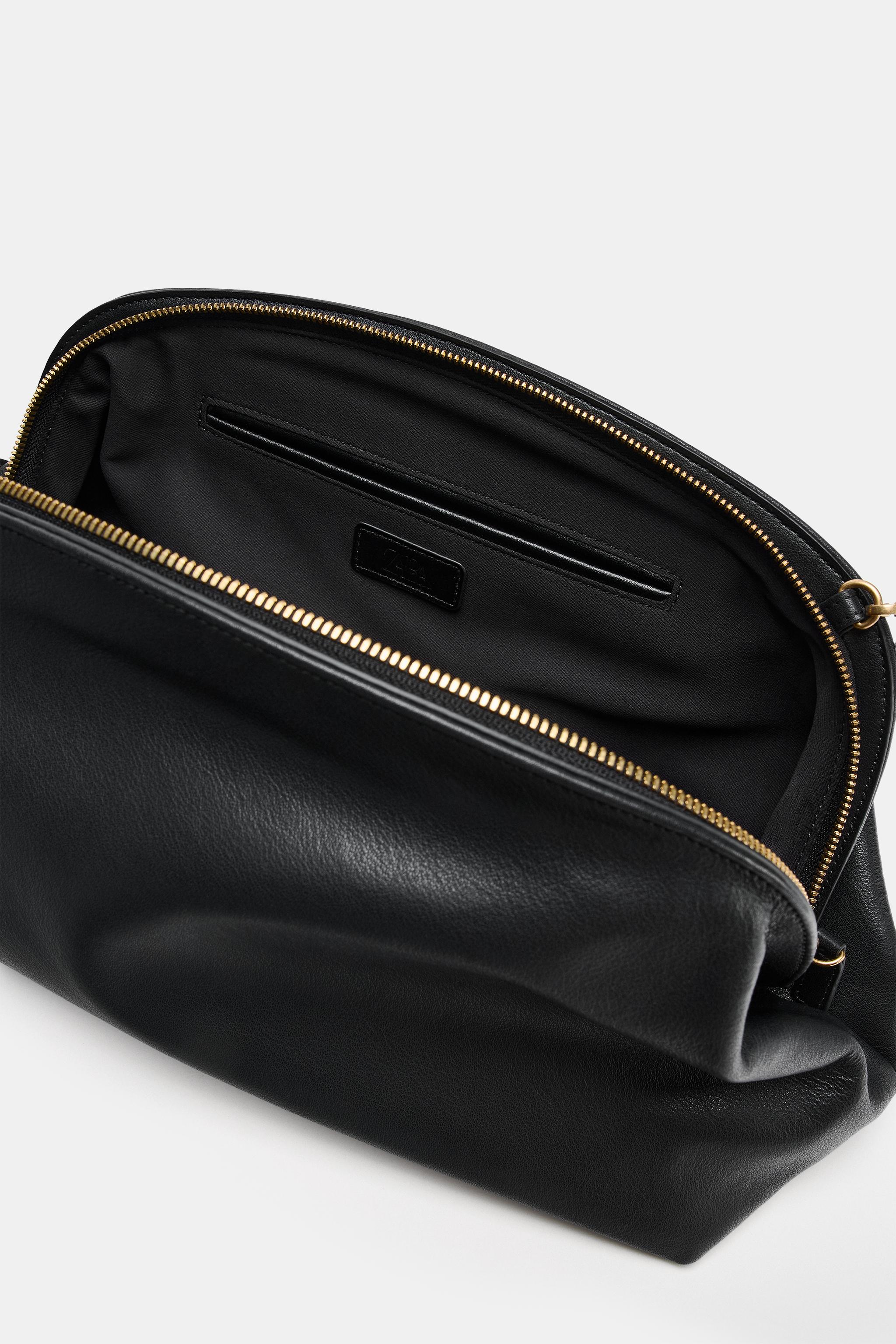 Zara LEATHER CLUTCH BAG — фото 6