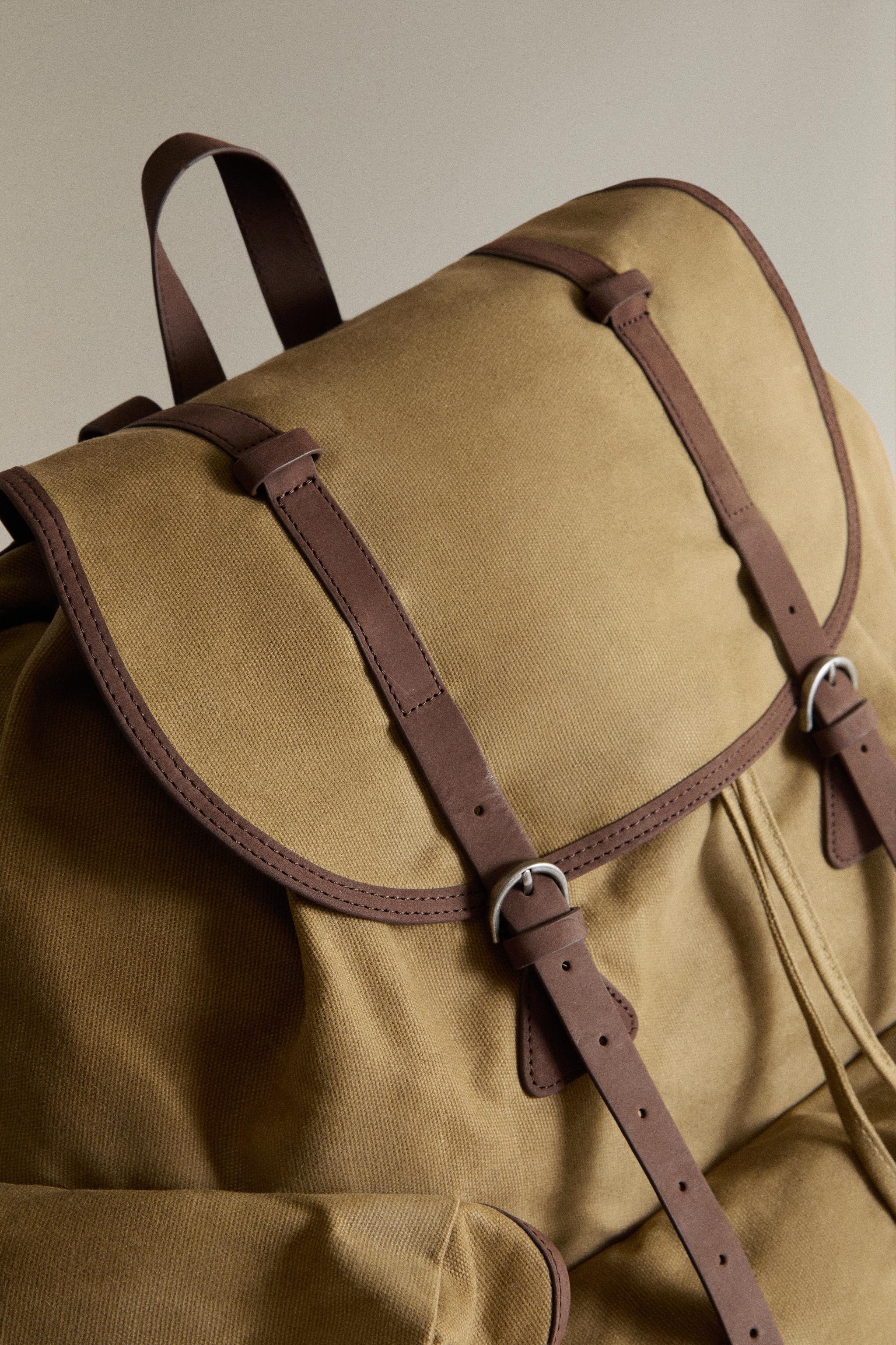 SAC À DOS COTON ET CUIR