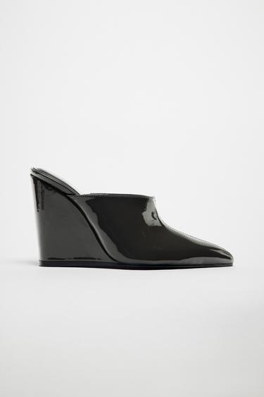 Zara PATENT WEDGE HEELS - Gray