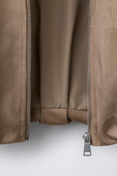 FAUX SUEDE BALLOON JACKET - Sand by Zara - Image 3