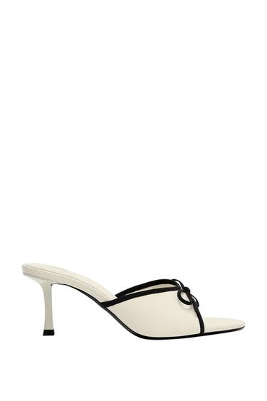 HEELED MULE SANDALS WITH BOW - white by Zara