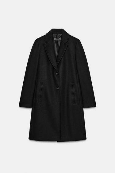 MANTEL MIT WEICHEN SCHULTERPOLSTERN - Schwarz von Zara