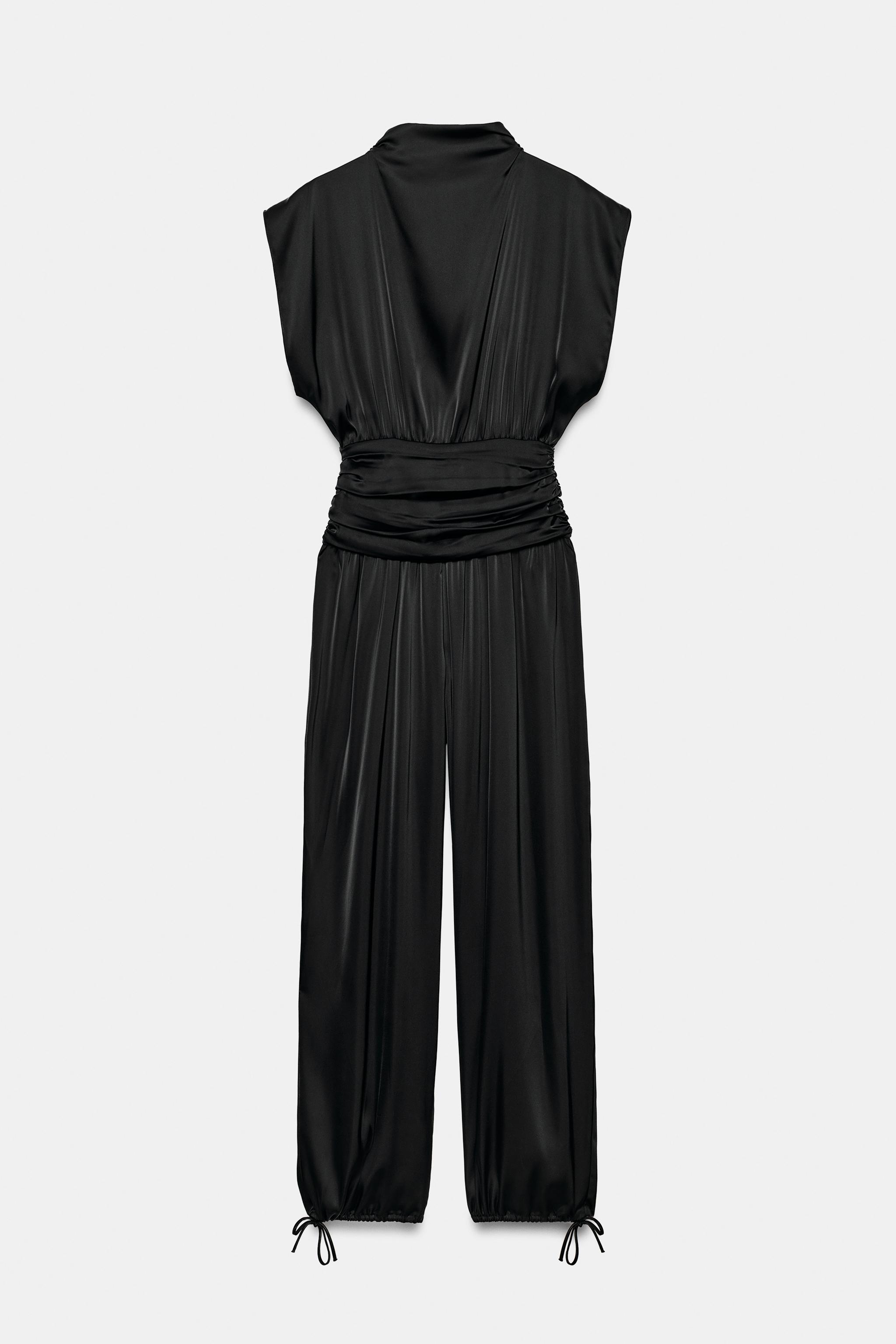 SATIN CUMMERBUND JUMPSUIT