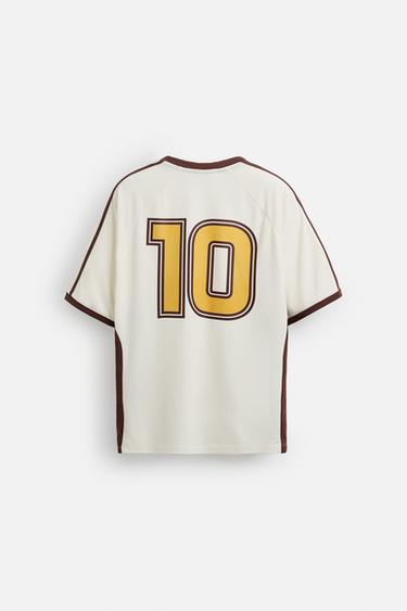 RETRO FOOTBALL PRINT T-SHIRT - Ecru by Zara - Image 7