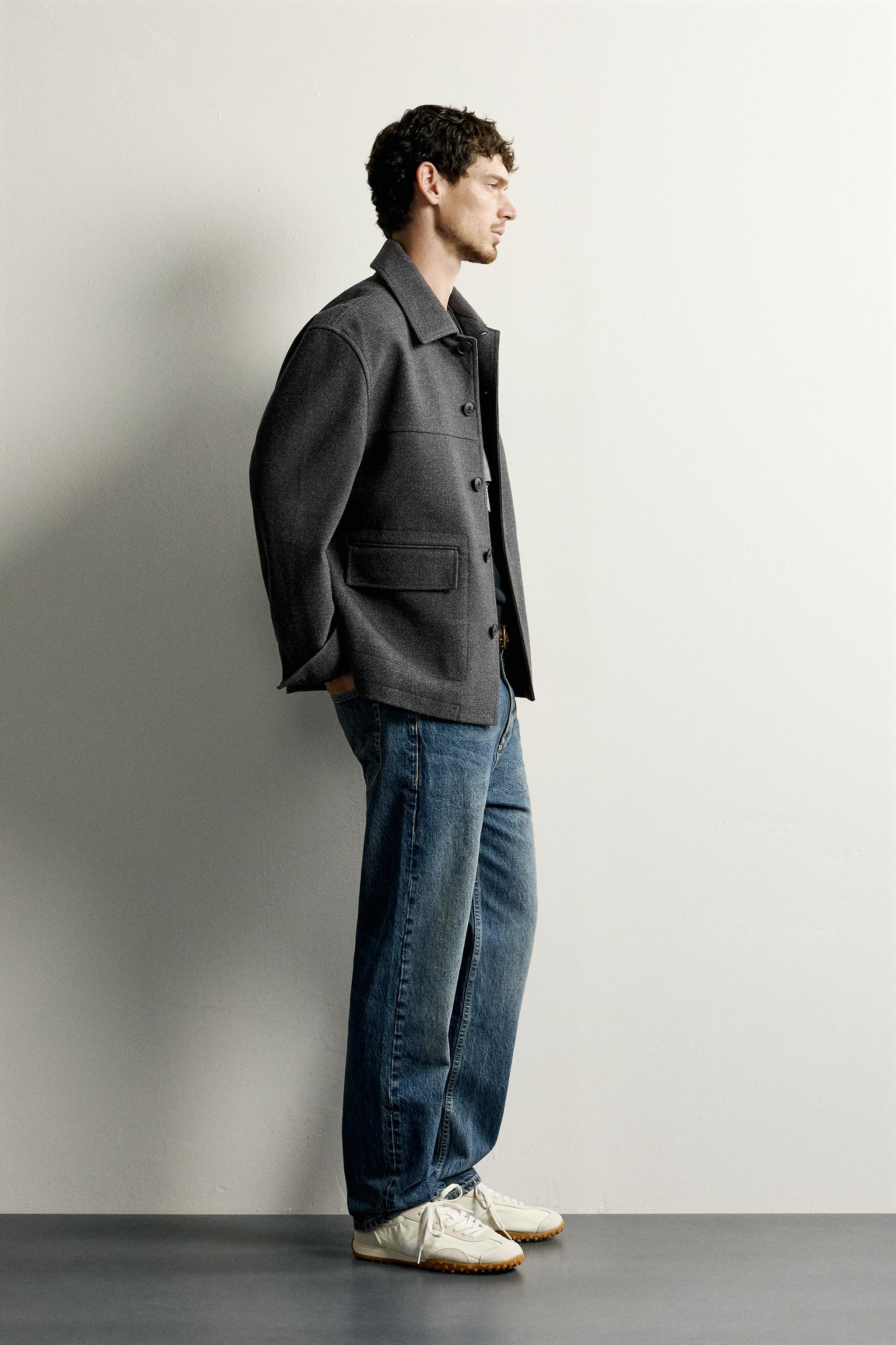MANTEAU REGULAR FIT EN DRAP DE LAINE