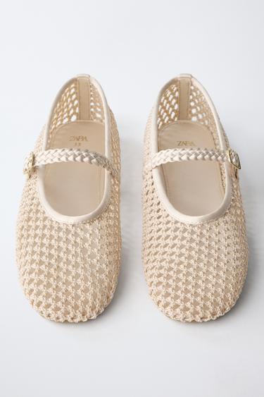 CUTWORK BALLET FLATS - Ecru White by Zara