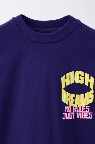 T-SHIRT IMPRIMÉ EN RELIEF - Violet foncé de Zara - Image 2