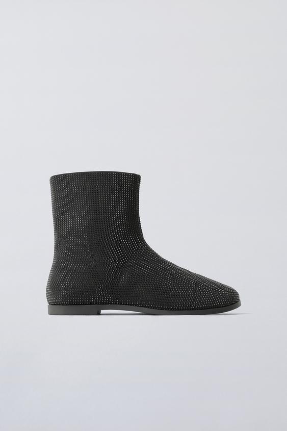 SPARKLE ANKLE BOOTS - Black | ZARA United Kingdom