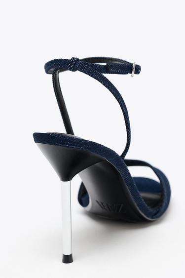 HIGH-HEELED DENIM SANDALS - Blue by Zara - Image 5