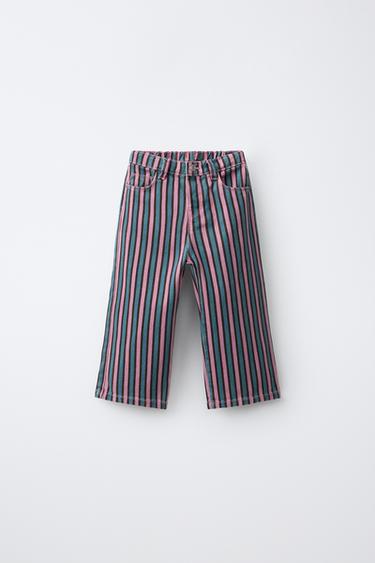 PANTALÓN SARGA CULOTTE - Turquesa de Zara - Imagen 0