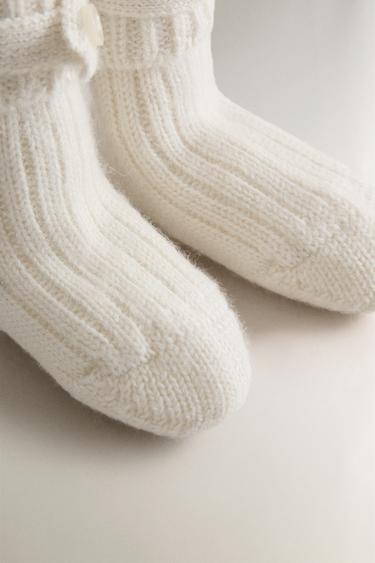 ALPACA BABY BOOTIES — Oyster-white 2