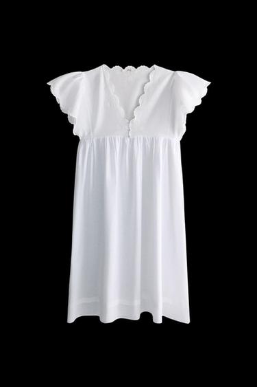 SHORT SLEEVE NIGHTGOWN - Blanco de Zara - Imagen 0