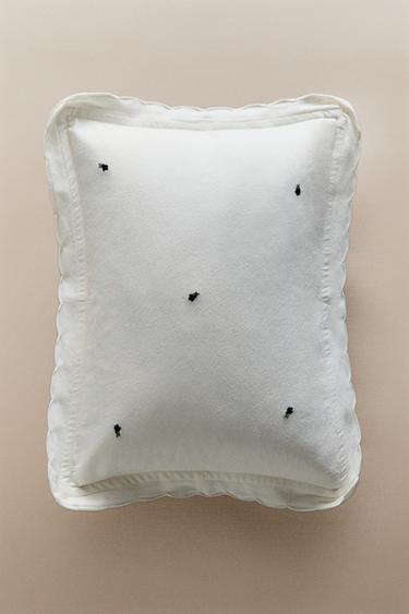 KIDS’ FLORAL PRINT CUSHION COVER - Oyster-white by Zara