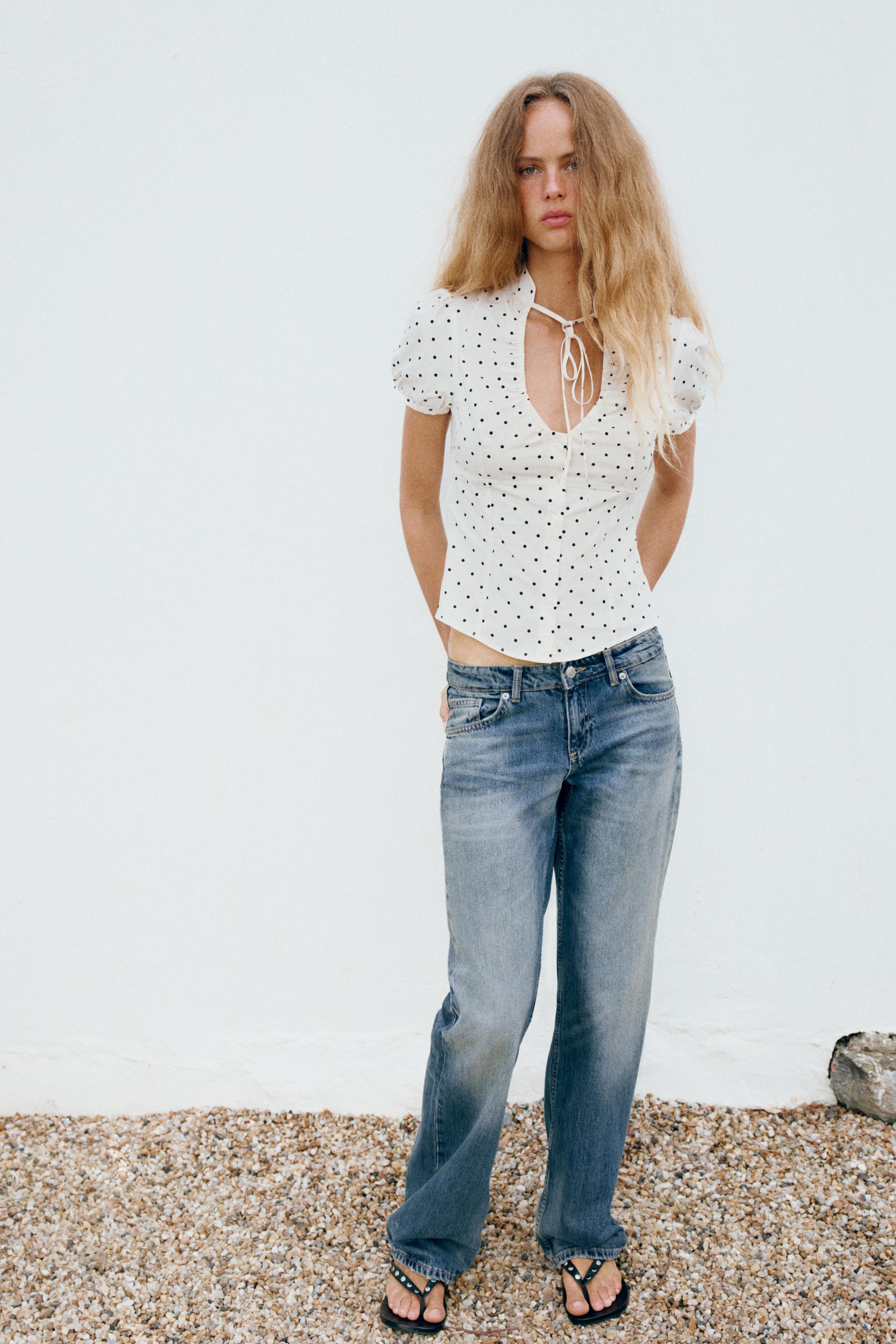 Zara BAĞCIKLI POPLİN TOP