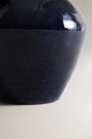 ENAMELLED TERRACOTTA VASE - Blue by Zara - Image 3