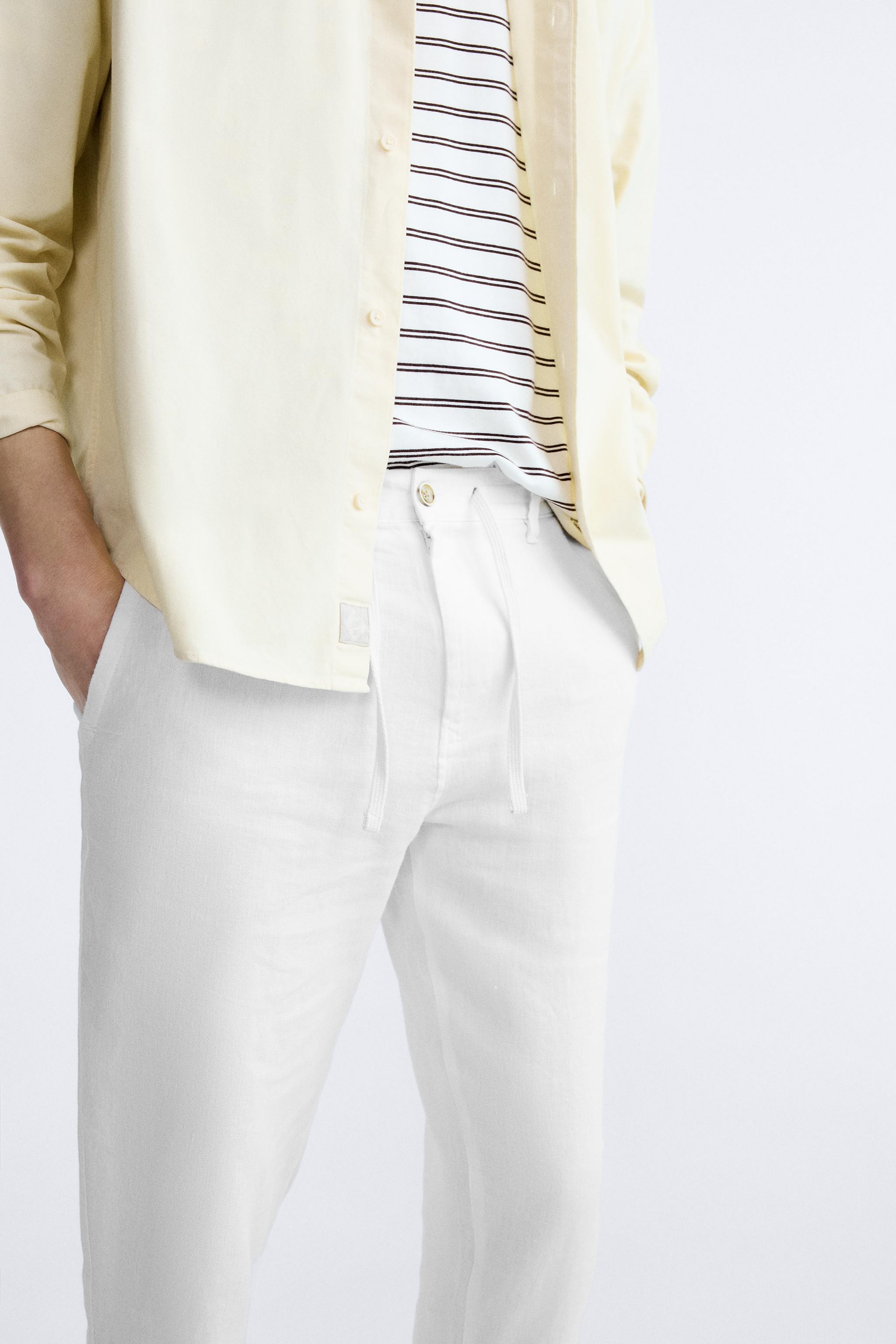 Pantalones lino hombre discount zara