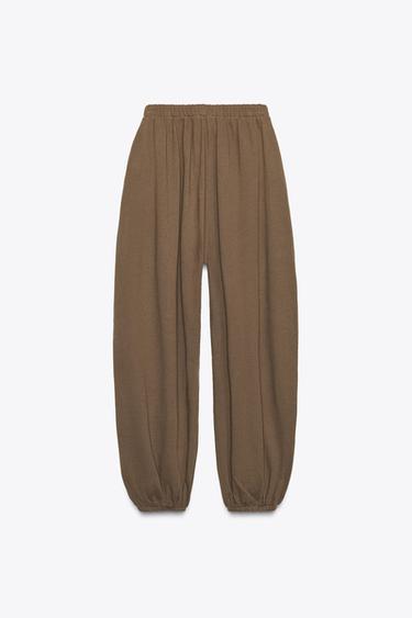 PLUSH BALLOON TROUSERS - Brown by Zara - Image 6