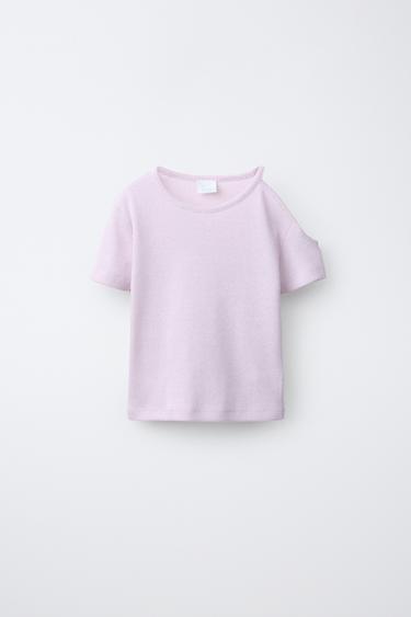 CAMISETA CUT OUT BRILLOS - Rosa de Zara - Imagen 0