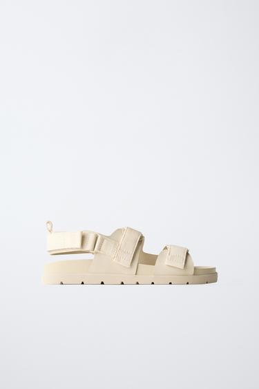 صندل بأشرطة - أبيض صدفي الخاص بـ Zara - صورة 0