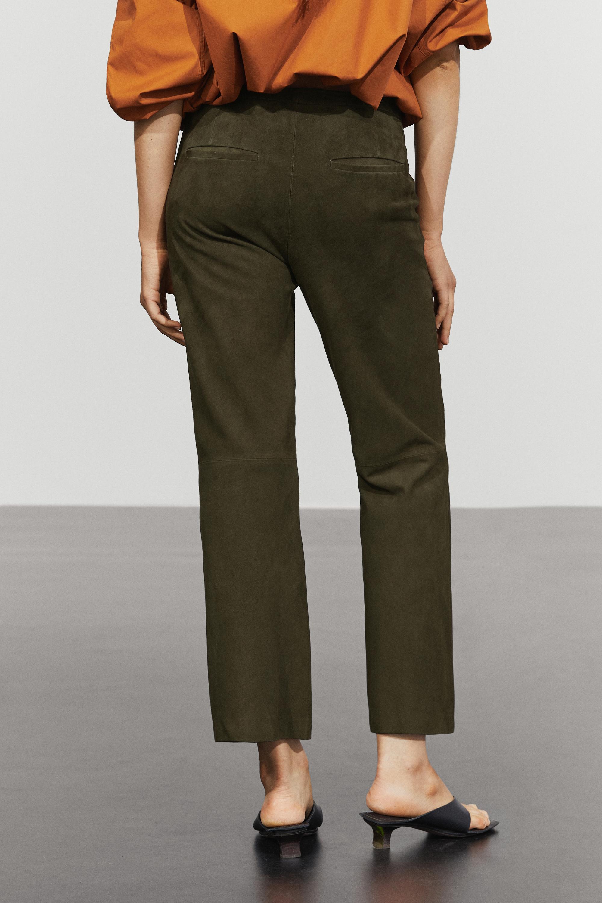 Suede leather pants