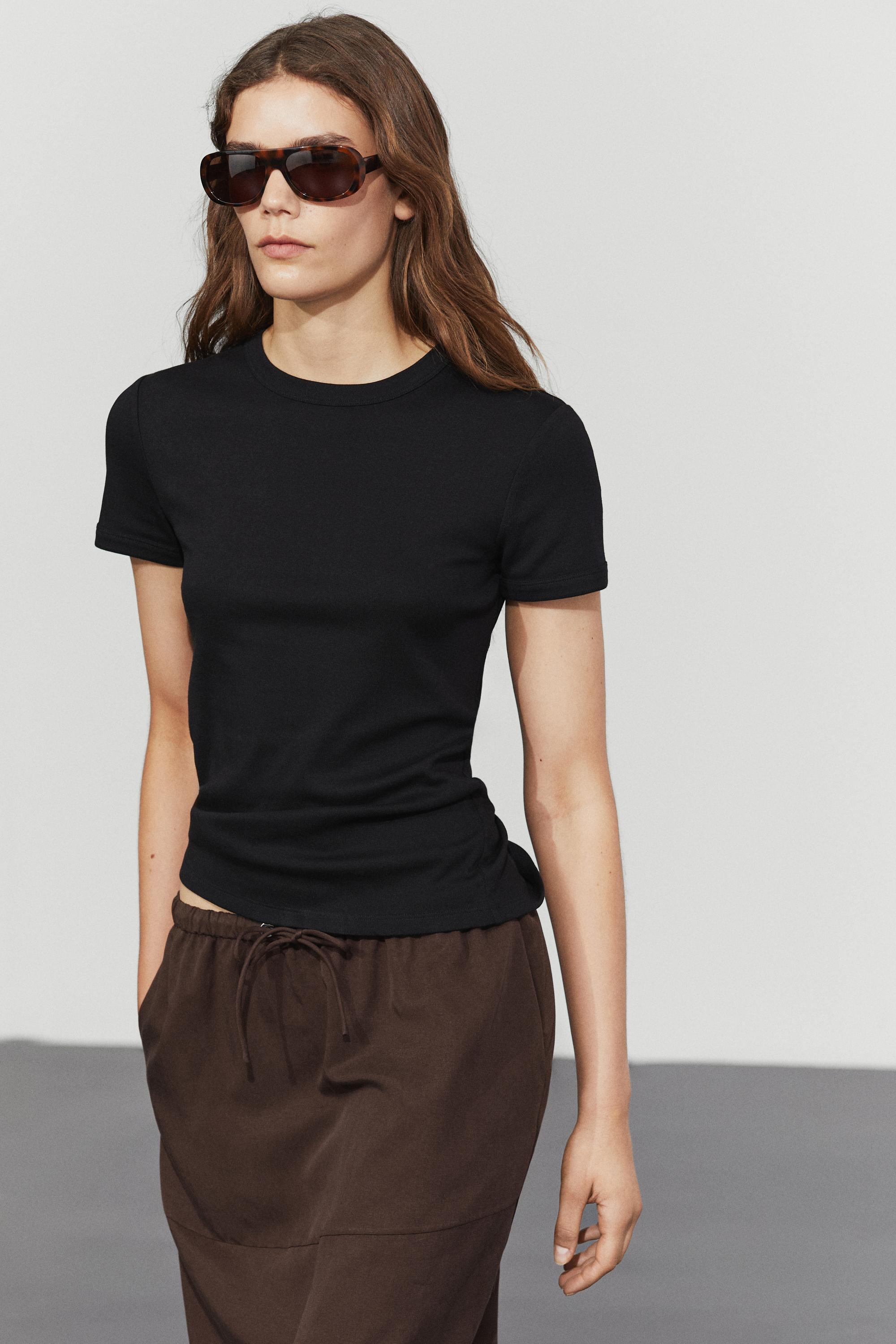 Flowing midi skirt with drawstring — Brown