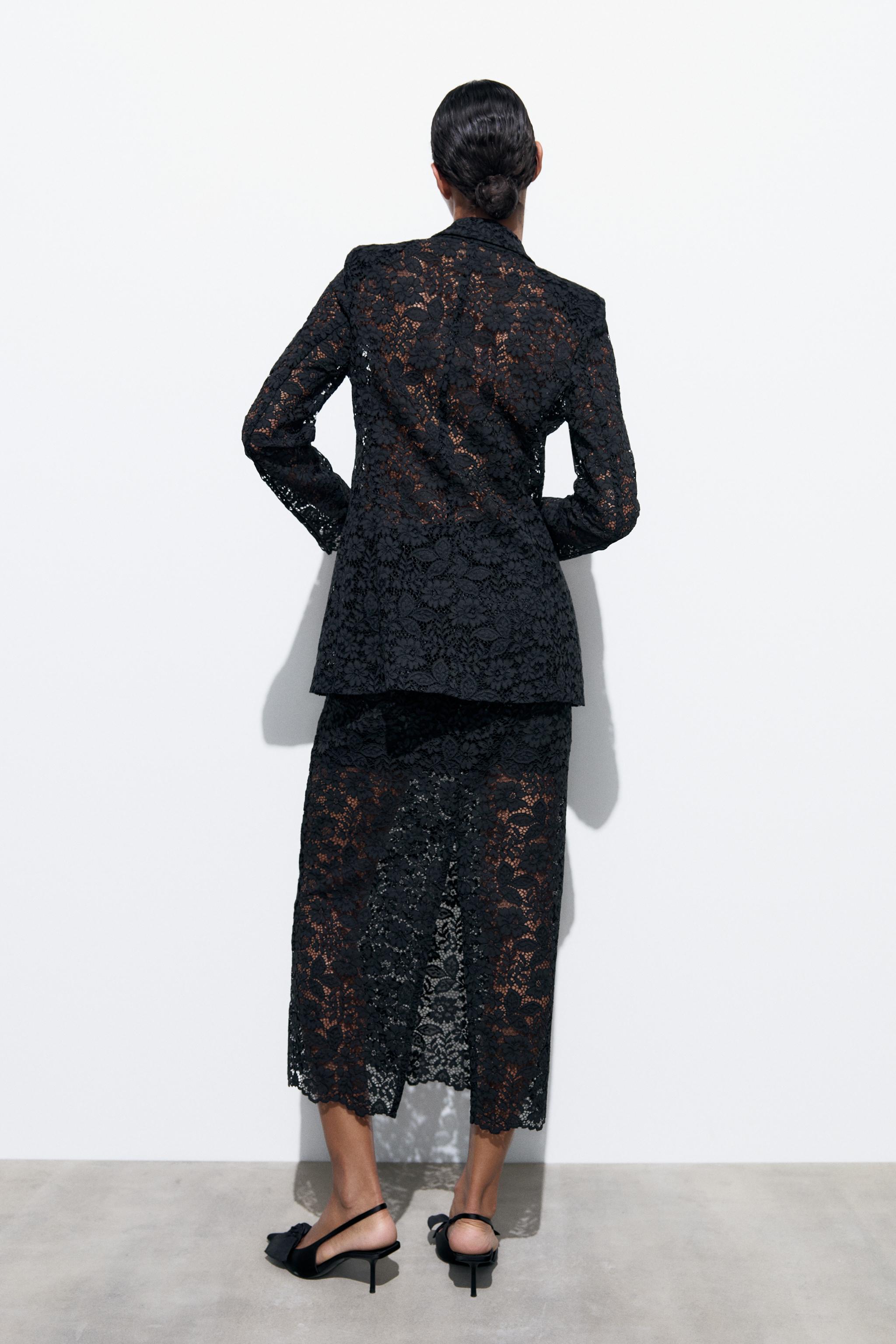 Zara black sales lace jacket