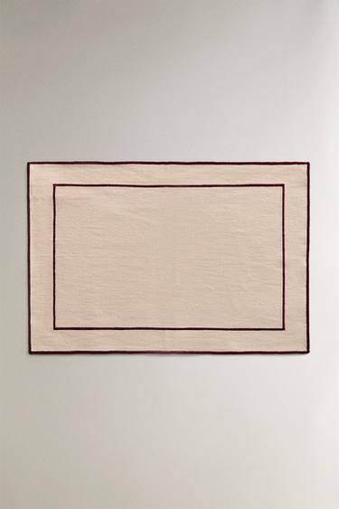 COTTON PLACEMAT WITH BORDER - Burgundy by Zara