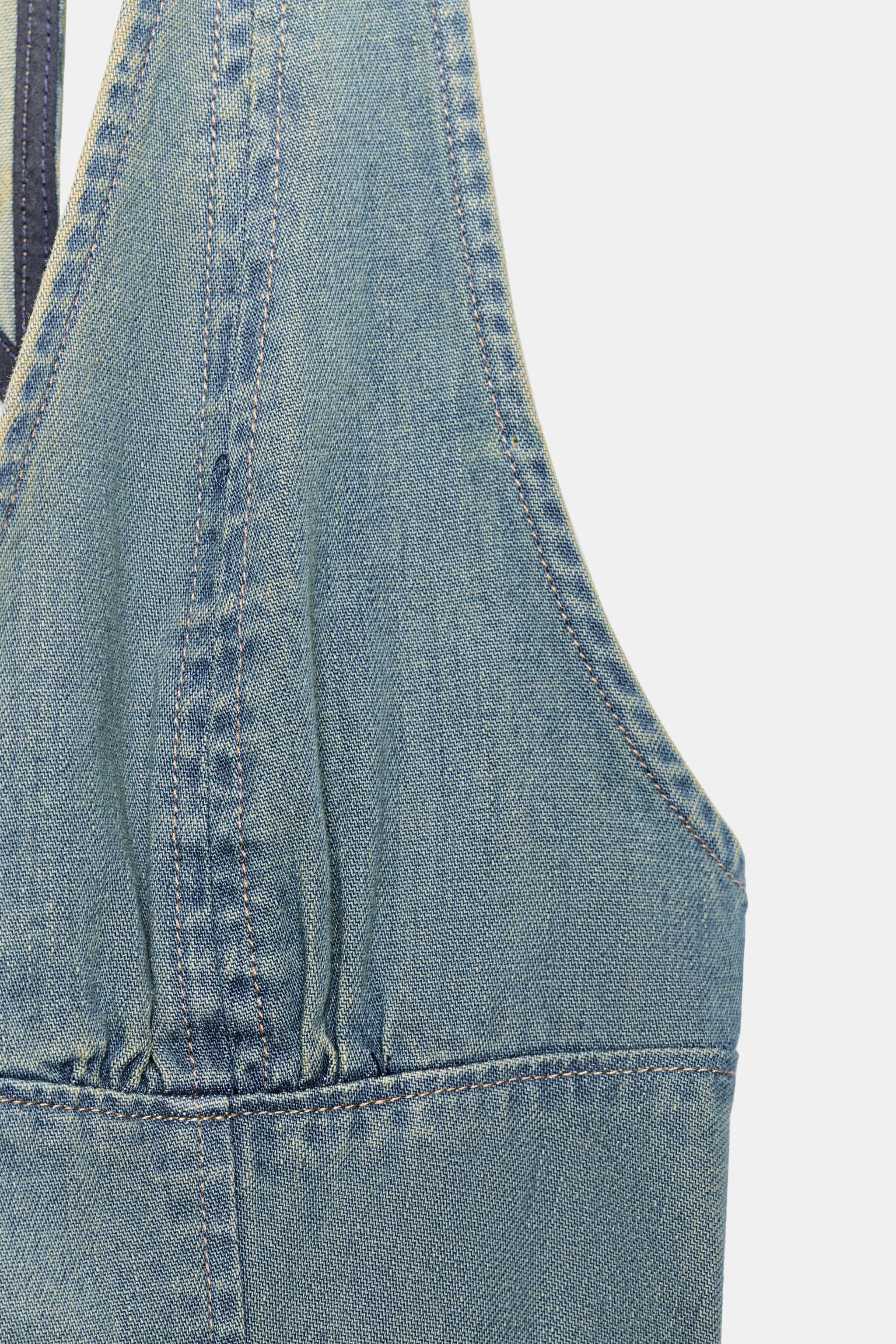 Zara Halter Yaka Mini Elbise görsel 7