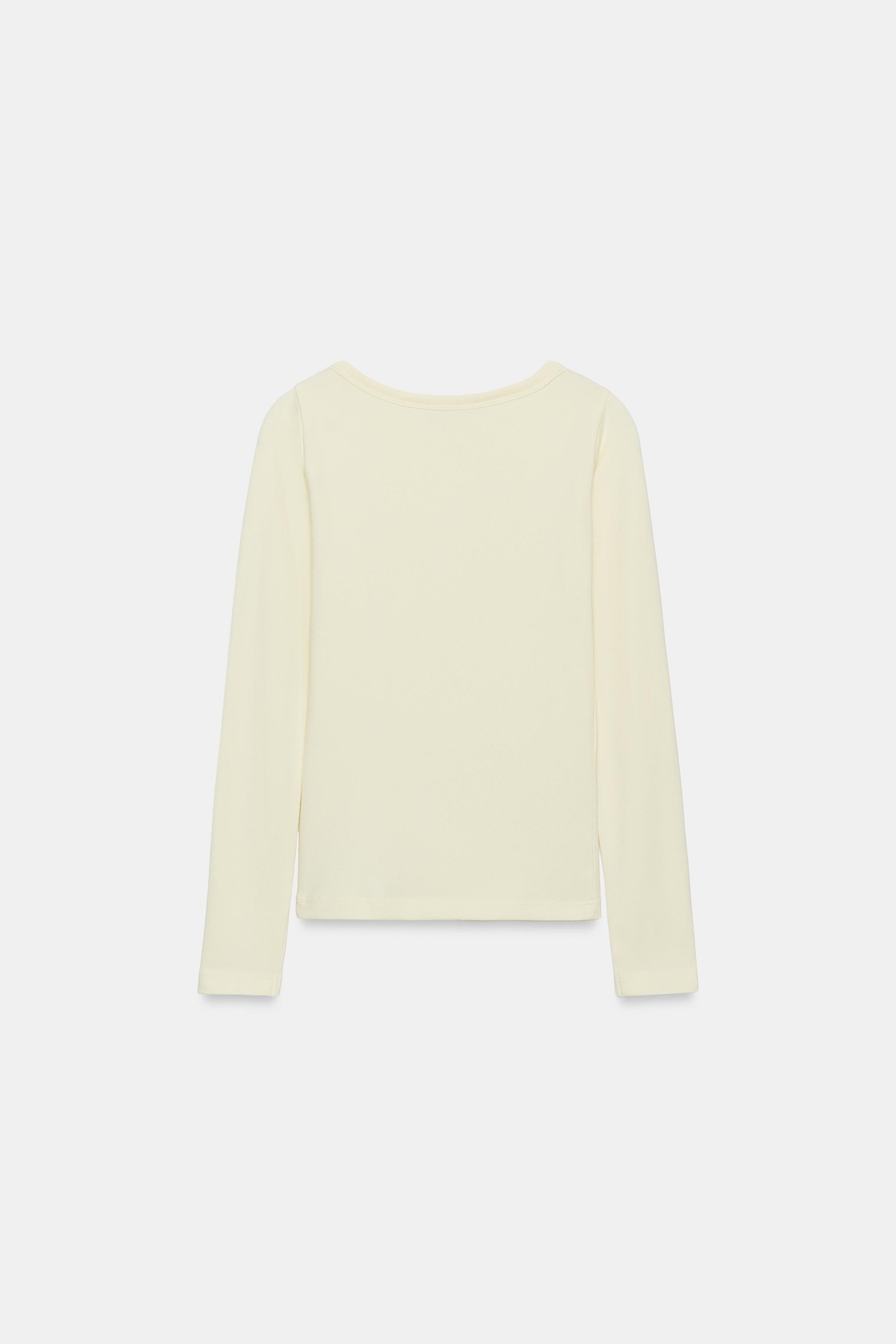 Zara GENİŞ YAKA T-SHIRT görsel 5